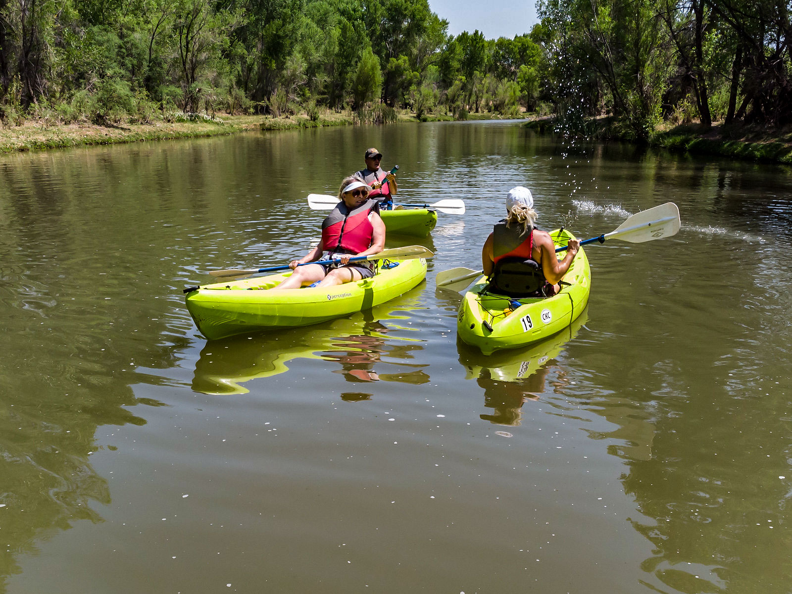 Aerial view of Verde River kayakers