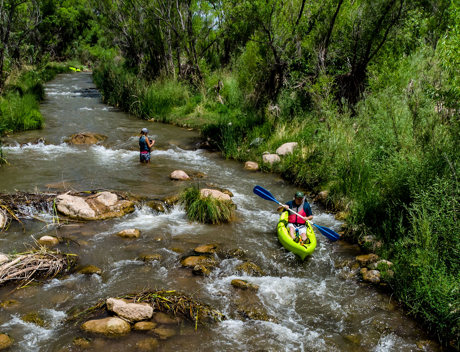 Group kayaking the Verde River